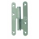 Paumelle à bouchons plats 140x55 bout rond gauche inox