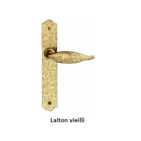 Ensemble sur plaque SARLAT martelé CLE L laiton vieilli