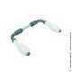 Béquille double BUSSY porcelaine blanche laiton poli carré de 7