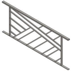Barre d'appui L1225xH530 motif carré14 PPRZ+7016/30