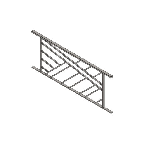 Barre d'appui L1225xH530 motif carré14 PPRZ+7016/30
