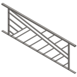 Barre d'appui L1525xH530 motif carré14 PPRZ+7016/30