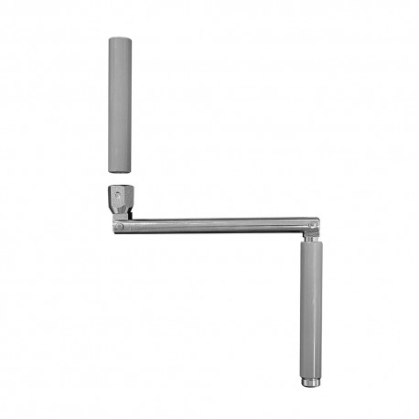 Poignée de manivelle gris - pour tringle 6 pans 10 mm