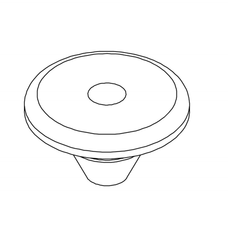 25150.1240 - Tampons butée caoutchouc version basse / avec trou traversant  et pad adhésif – croquis 2